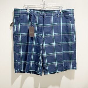 New GREG NORMAN FOR TASSO ELBA Men’s Navy Blue Plaid Short Quick Dry Size 40